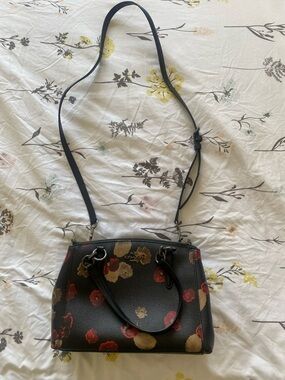Coach Floral Print Black Crossbody Handbag